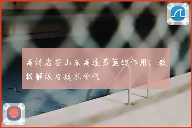 高诗岩在山东高速男篮的作用：数据解读与战术价值